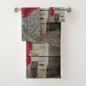 Rooster Rustic Chicken Coop Barn Board Bad Handdoek (Insitu)