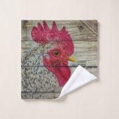 Rooster Rustic Chicken Coop Barn Board Bad Handdoek (Wasdoekje)