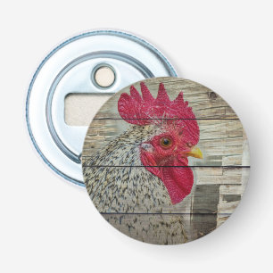 Rooster Rustic Chicken Coop Barn Board Button Flesopener