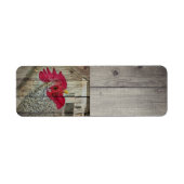 Rooster Rustic Chicken Coop Barn Board Etiket (Voorkant)