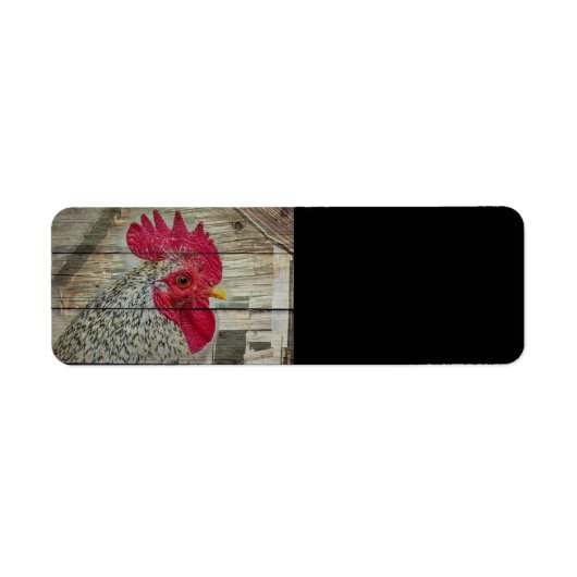 Rooster Rustic Chicken Coop Barn Board Etiket (Voorkant)