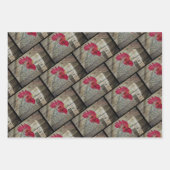 Rooster Rustic Chicken Coop Barn Board Inpakpapier Vel (Voorkant 2)