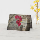 Rooster Rustic Chicken Coop Barn Board Kaart (Gele Bloem)