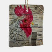 Rooster Rustic Chicken Coop Barn Board Keramisch Ornament (Rechts)