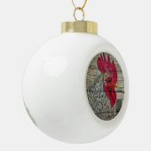 Rooster Rustic Chicken Coop Barn Board Keramische Bal Ornament (Links)