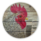 Rooster Rustic Chicken Coop Barn Board Keramische Knop (Voorkant)
