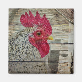 Rooster Rustic Chicken Coop Barn Board Magneet (Voorkant)