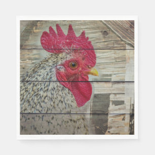 Rooster Rustic Chicken Coop Barn Board Servet