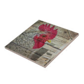 Rooster Rustic Chicken Coop Barn Board Tegeltje (Zijkant)