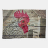 Rooster Rustic Chicken Coop Barn Board Theedoek (Horizontaal)