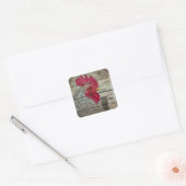 Rooster Rustic Chicken Coop Barn Board Vierkante Sticker (Envelop)