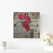 Rooster Rustic Chicken Coop Vierkante Klok (Huis)