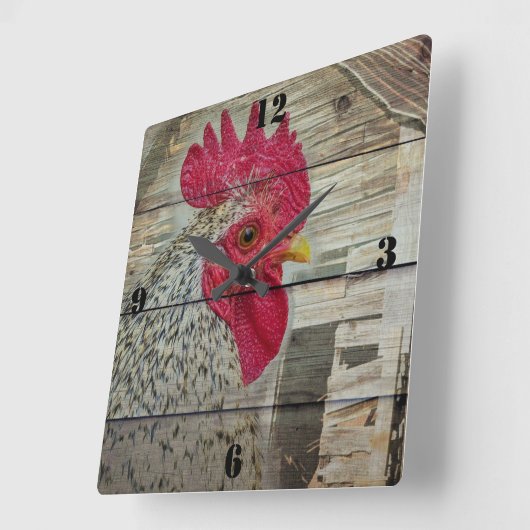 Rooster Rustic Chicken Coop Vierkante Klok (Hoek)