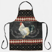 Rooster Rustic Farmhouse Chalkboard w Name Schort (Voorkant)