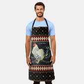 Rooster Rustic Farmhouse Chalkboard w Name Schort (Gedragen)