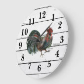 Rooster Rustic Shiplap Farmhouse Decor Grote Klok (Hoek)