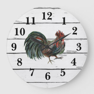 Rooster Rustic Shiplap Farmhouse Decor Grote Klok
