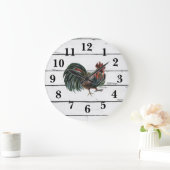 Rooster Rustic Shiplap Farmhouse Decor Grote Klok (Huis)