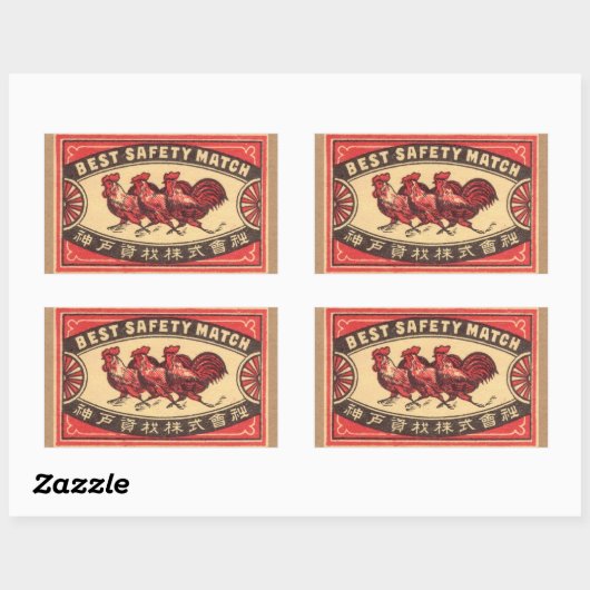  Rooster Safety Match Label (Vel)