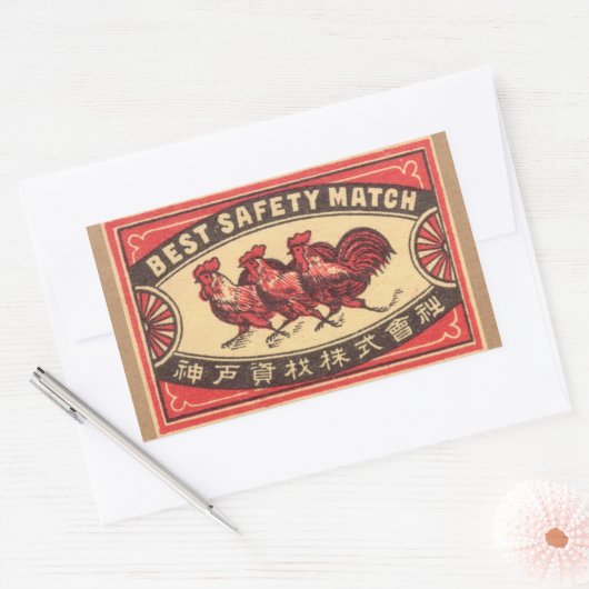  Rooster Safety Match Label (Envelop)