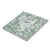 Rooster Sage Green Garden Scene Chicken Butterfly Tegeltje (Zijkant)