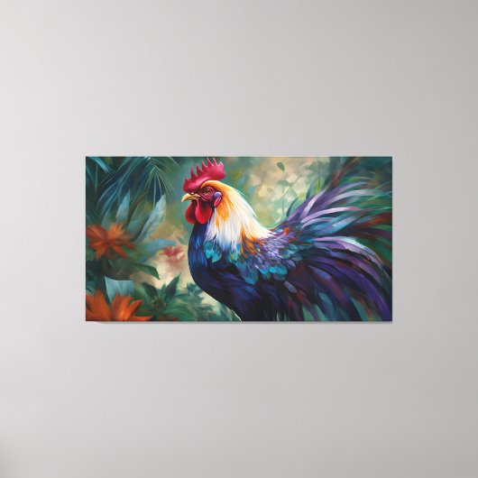 Rooster schilderij op stretched canvas Print (Voorkant)