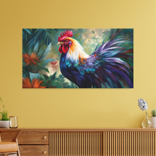 Rooster schilderij op stretched canvas Print (Insitu (Woonkamer))