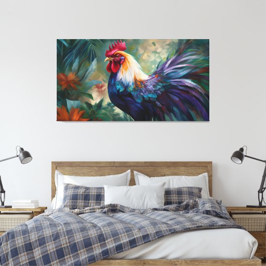 Rooster schilderij op stretched canvas Print (Insitu (Slaapkamer))