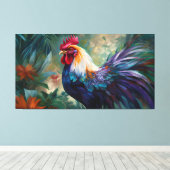Rooster schilderij op stretched canvas Print (Insitu (Houten vloer))