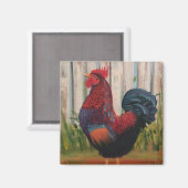 Rooster-schilderkunst magneet (Voorkant / Achterkant)