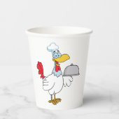 Rooster Serving Food Papieren Bekers (Voorkant)