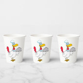 Rooster Serving Food Papieren Bekers