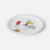 Rooster Serving Food Papieren Bordje (Gekanteld)