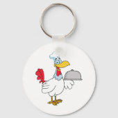 Rooster Serving Food Sleutelhanger (Achterkant)