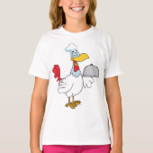 Rooster Serving Food T-shirt (Voorkant)
