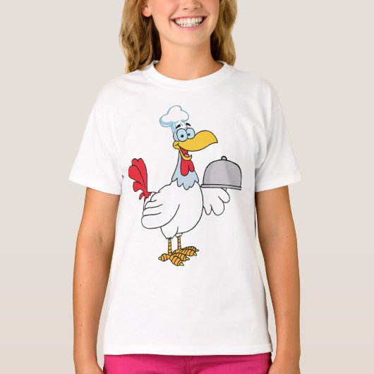 Rooster Serving Food T-shirt (Voorkant)