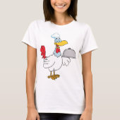 Rooster Serving Food T-shirt (Voorkant)
