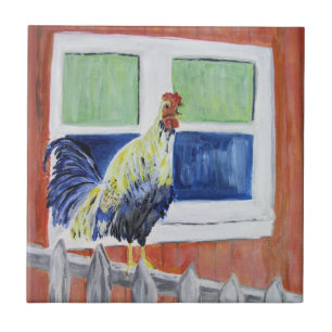Rooster "Show uit"-tegel Tegeltje