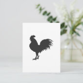 Rooster silhouet - Kies achtergrondkleur Briefkaart (Staand voorkant)