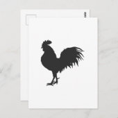 Rooster silhouet - Kies achtergrondkleur Briefkaart (Voorkant / Achterkant)