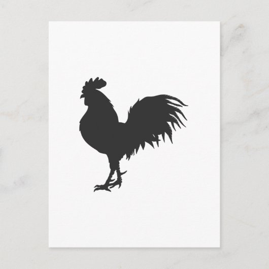 Rooster silhouet - Kies achtergrondkleur Briefkaart (Voorkant)