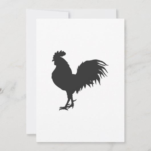 Rooster silhouet - Kies achtergrondkleur Kaart (Achterkant)