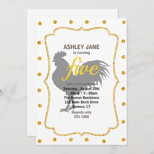 Rooster silhouet - Kies achtergrondkleur Kaart (Voorkant / Achterkant)