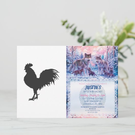 Rooster silhouet - Kies achtergrondkleur Kaart (Staand voorkant)