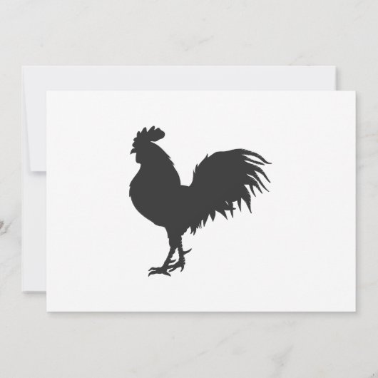 Rooster silhouet - Kies achtergrondkleur Kaart (Achterkant)
