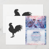 Rooster silhouet - Kies achtergrondkleur Kaart (Voorkant / Achterkant)