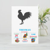 Rooster silhouet - Kies achtergrondkleur Kaart (Staand voorkant)