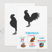 Rooster silhouet - Kies achtergrondkleur Kaart (Voorkant / Achterkant)