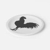 Rooster silhouet - Kies achtergrondkleur Papieren Bordje (Gekanteld)