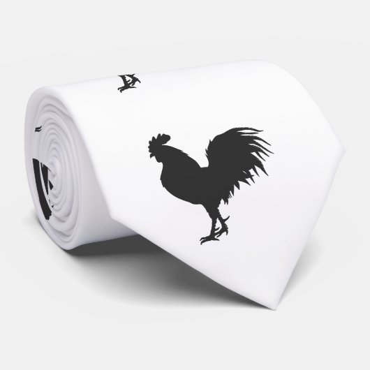 Rooster silhouet - Kies achtergrondkleur Stropdas (Opgerold)